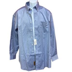Roundtree & Yorke Gold Label Men's Blue Long Sleeve Button-Down Shirt 16